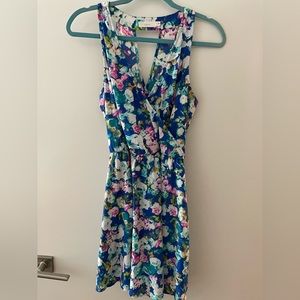 EUC blue floral watercolor dress